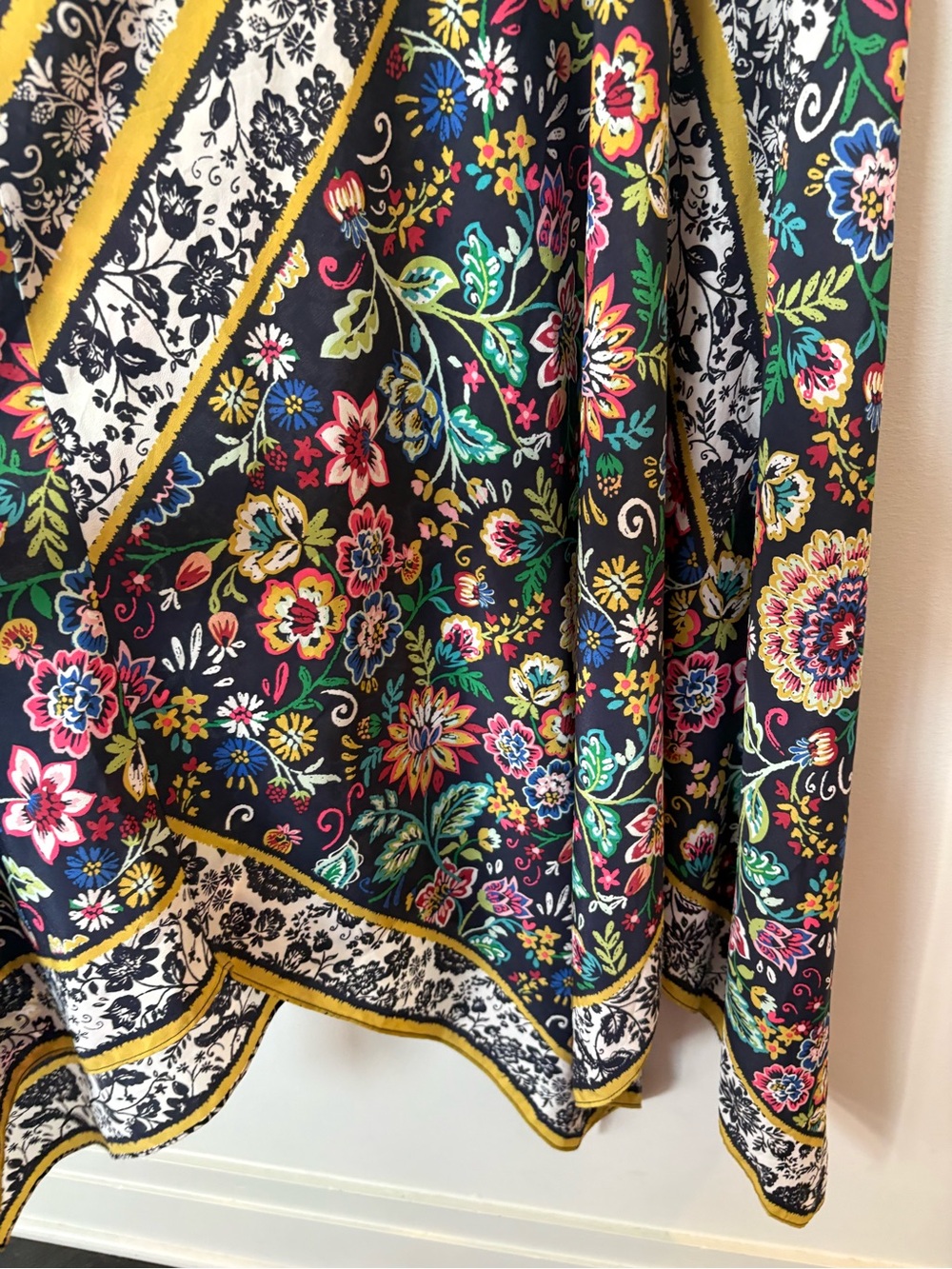 Eliza J navy Floral Halter Maxi with handkerchief hem - Picture 5 of 15